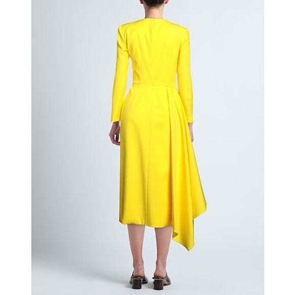 Alexander McQueen Long-Sleeved Draped Midi-Dress - Picture 3 of 11